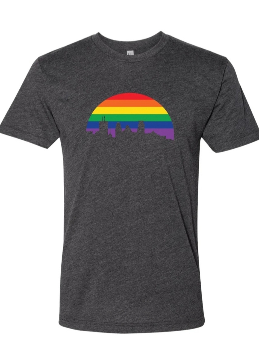 Minnesota Awesome Gray Rainbow Pride MN Skyline Graphic Tee Size XL CQ-3649